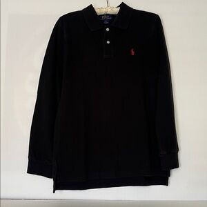 Polo Ralph Lauren Black Long Sleeve Polo Shirt Size 14/16